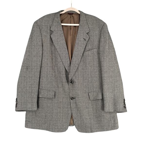 Hart Schaffner Marx Gray Tweed Notched Lapel Single Vent Blazer Jacket 48 R - Picture 1 of 10